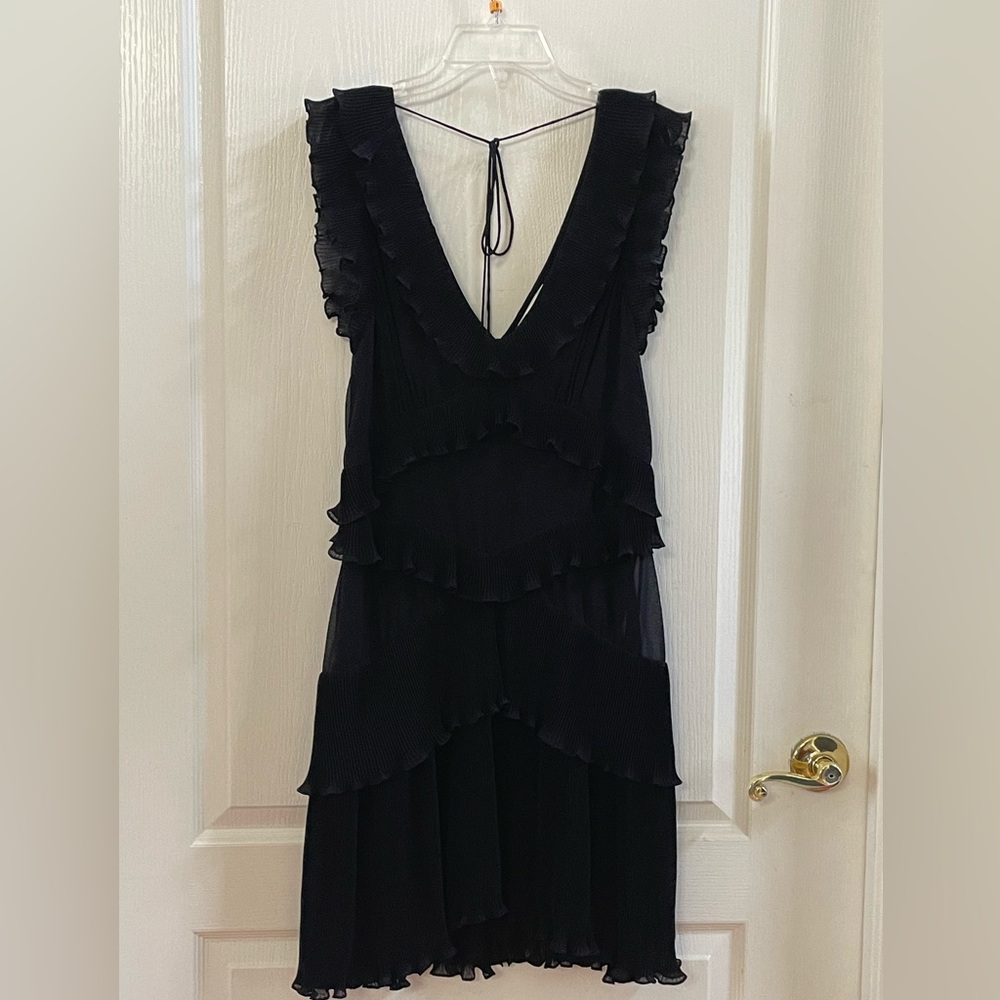 ZIMMERMANN Super 8 Frill Black Mini Dress Size 3
